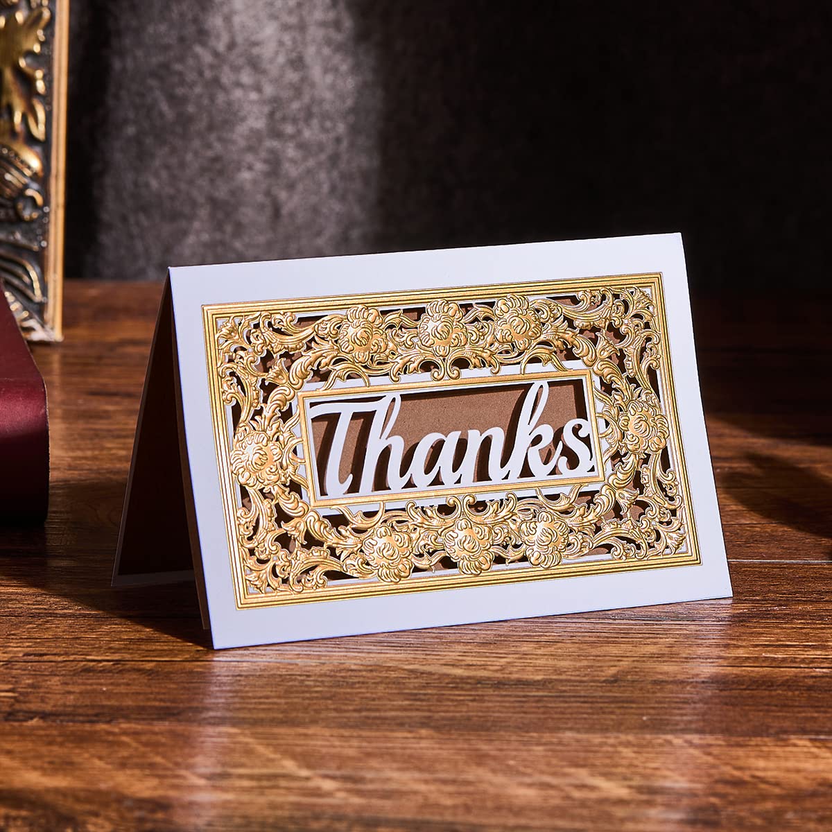 Thank You 25 Stk Dankeschön Lasergeschnitten Goldfolie, Relieflack Design  Hearts Lace Karten Premium Papier Card Mit Umschlägen Für Hochzeit,  Unternehmen, Geschenke, Babypartys,Jahrestag, Abschluss Danke Karte, image size:1200x1200