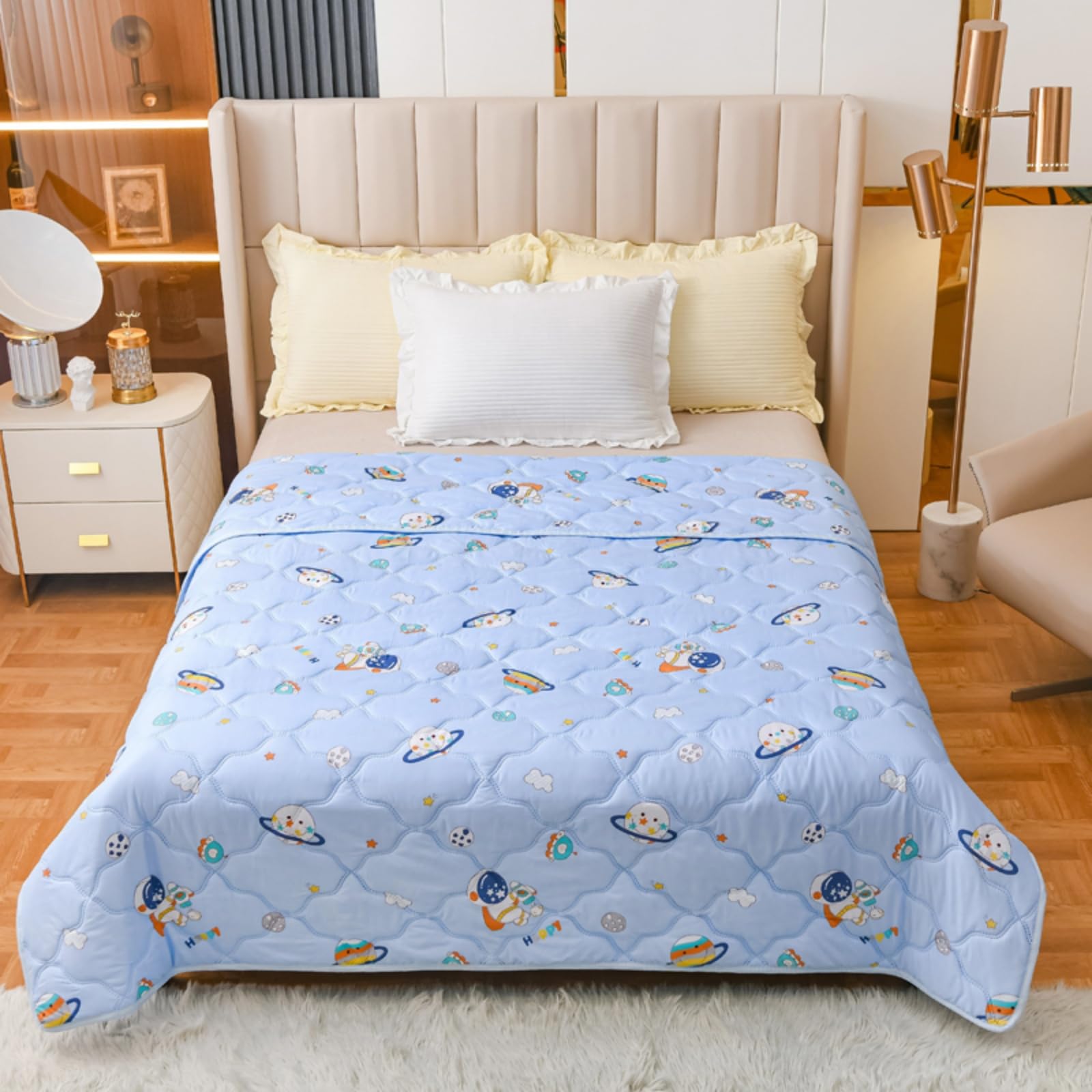 Odot Edredón Sin Funda 2.5 TOG Single A King (Astronauta,200x230cm) | Relleno Nórdico Verano Edredón Ligero y Transpirable Lavable a Máquina y Secado Rápido para las Noches Cálidas de Verano