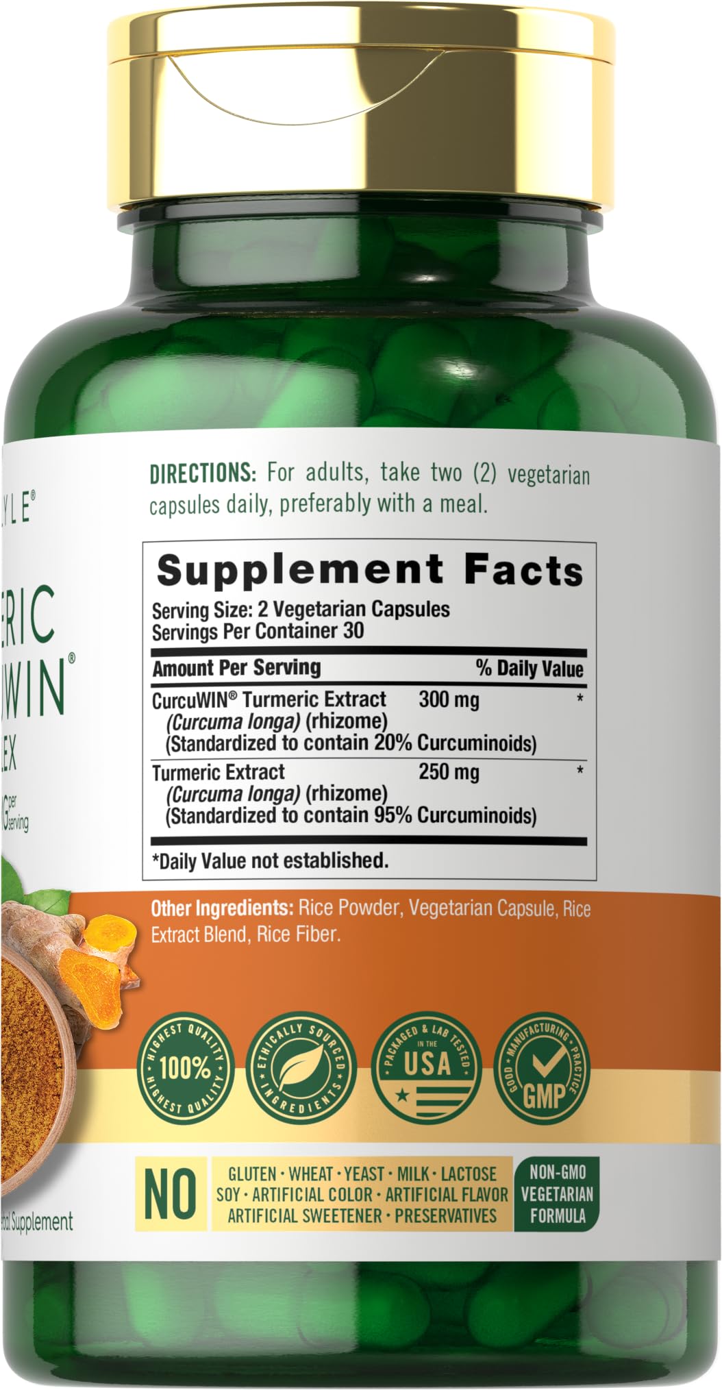 Carlyle Turmeric Curcumin 550mg | 60 Vegetarian Capsules — Amazon image 2
