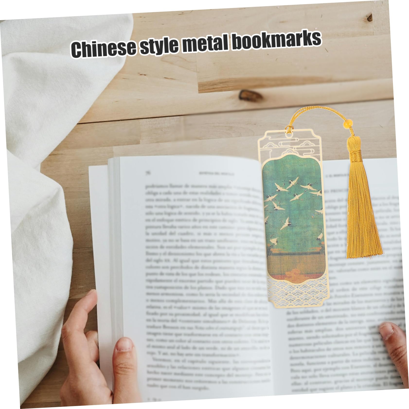 Elegantes Lesezeichen Kreatives und Vielseitiges Buchzeichen Satz aus Eisen im Chinesischen Stil mit Anhänger für Schule und Büchern