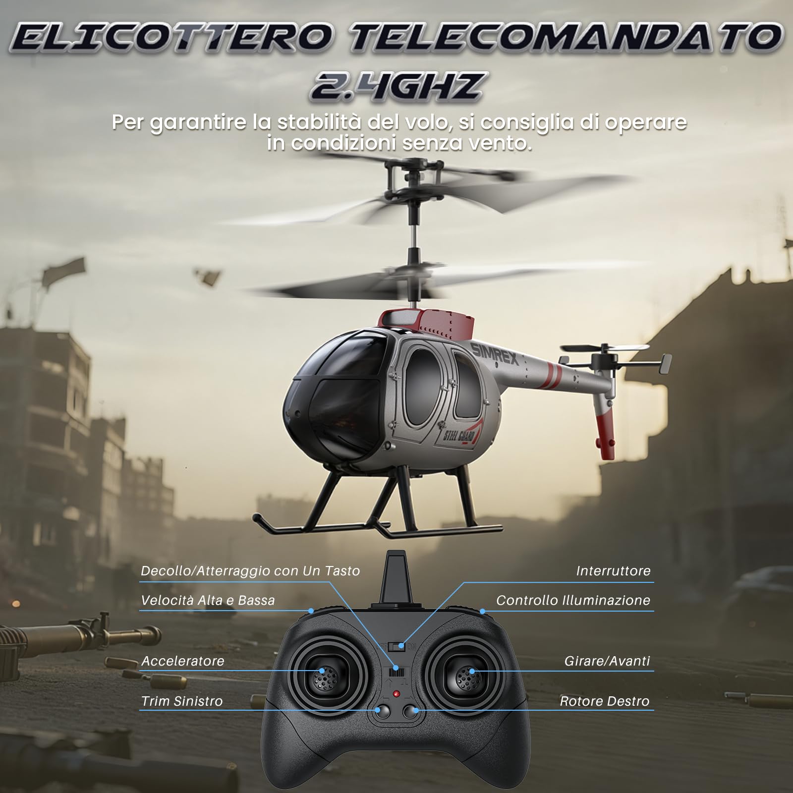 SIMREX Elicottero, elicottero telecomandato 2.4 GHz, 2 modalità di velocità con 20 minuti di volo, elicottero rc, mantiene l'altezza di volo, giocattolo elicottero per ragazzi e ragazze, il migliore