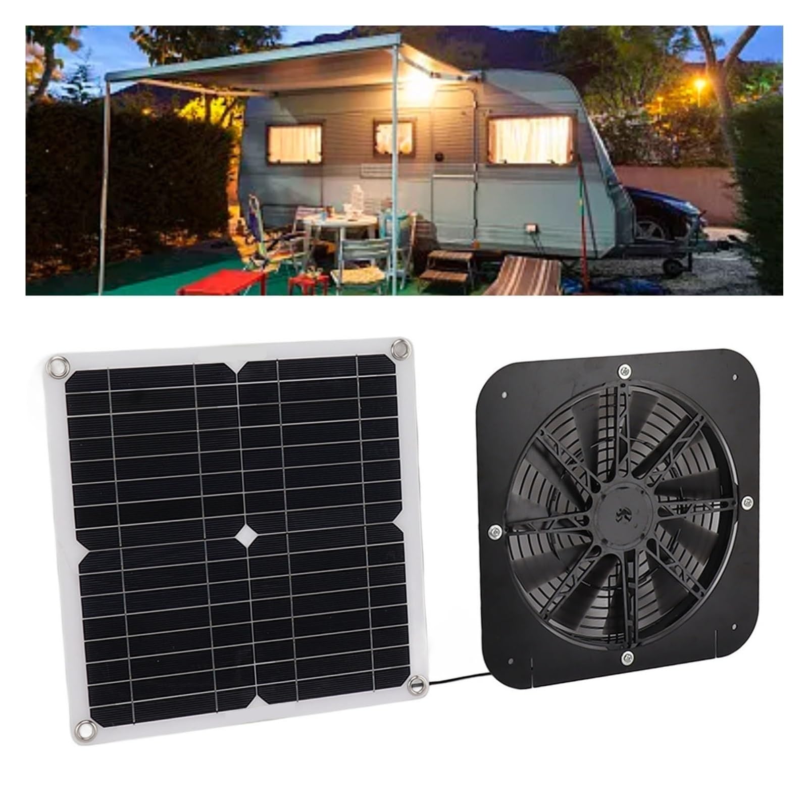 13,5-calowy Wentylator Zasilany Energią Słoneczną, 100 W, Okrągły, Efektywny Zestaw Chłodzący Z Panelem Słonecznym Do Szklarni, Kurnika I Budy Dla Psa Skuteczna Wentylacja