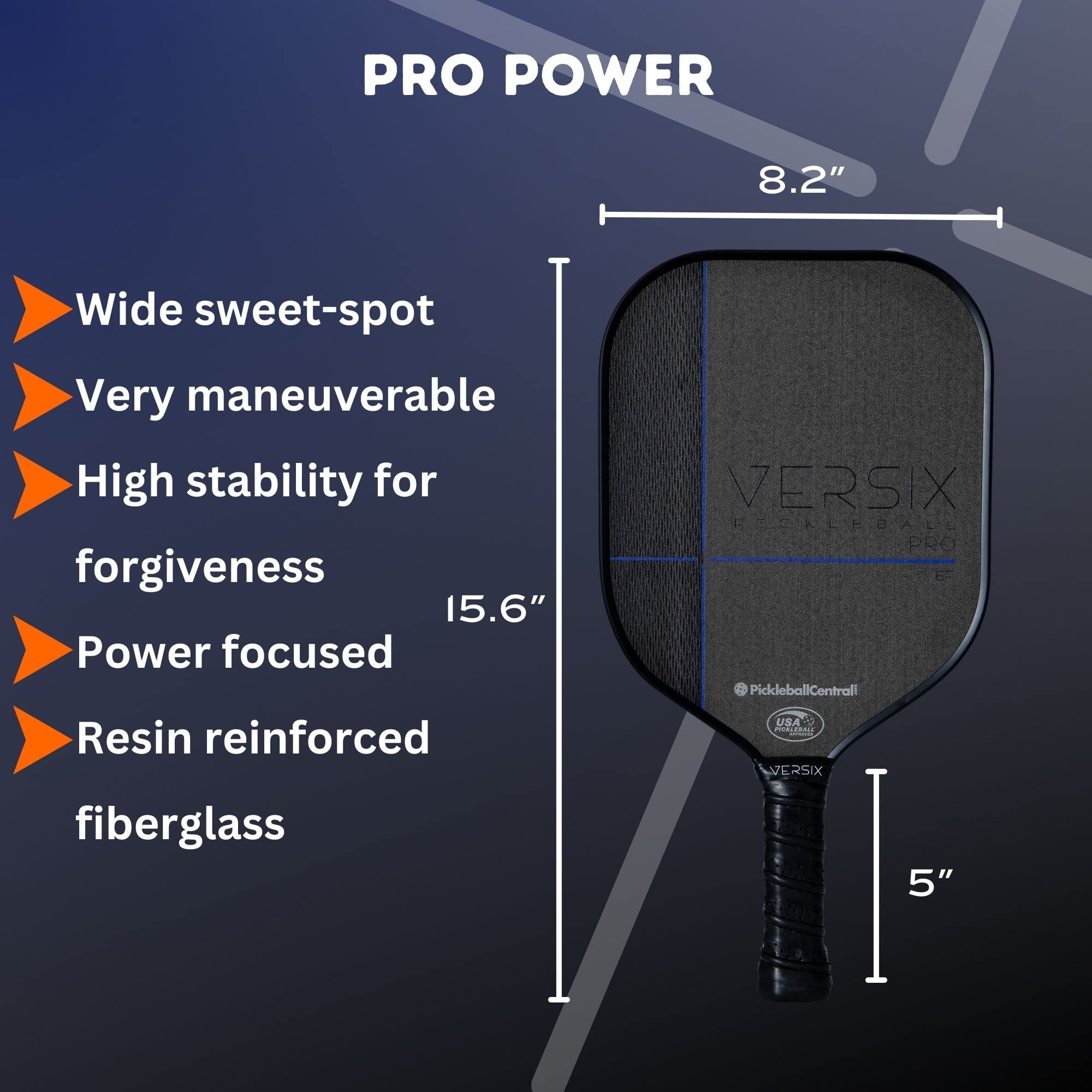 Snapklik.com : VERSIX Pro 6F Power Textured Fiberglass Pickleball ...