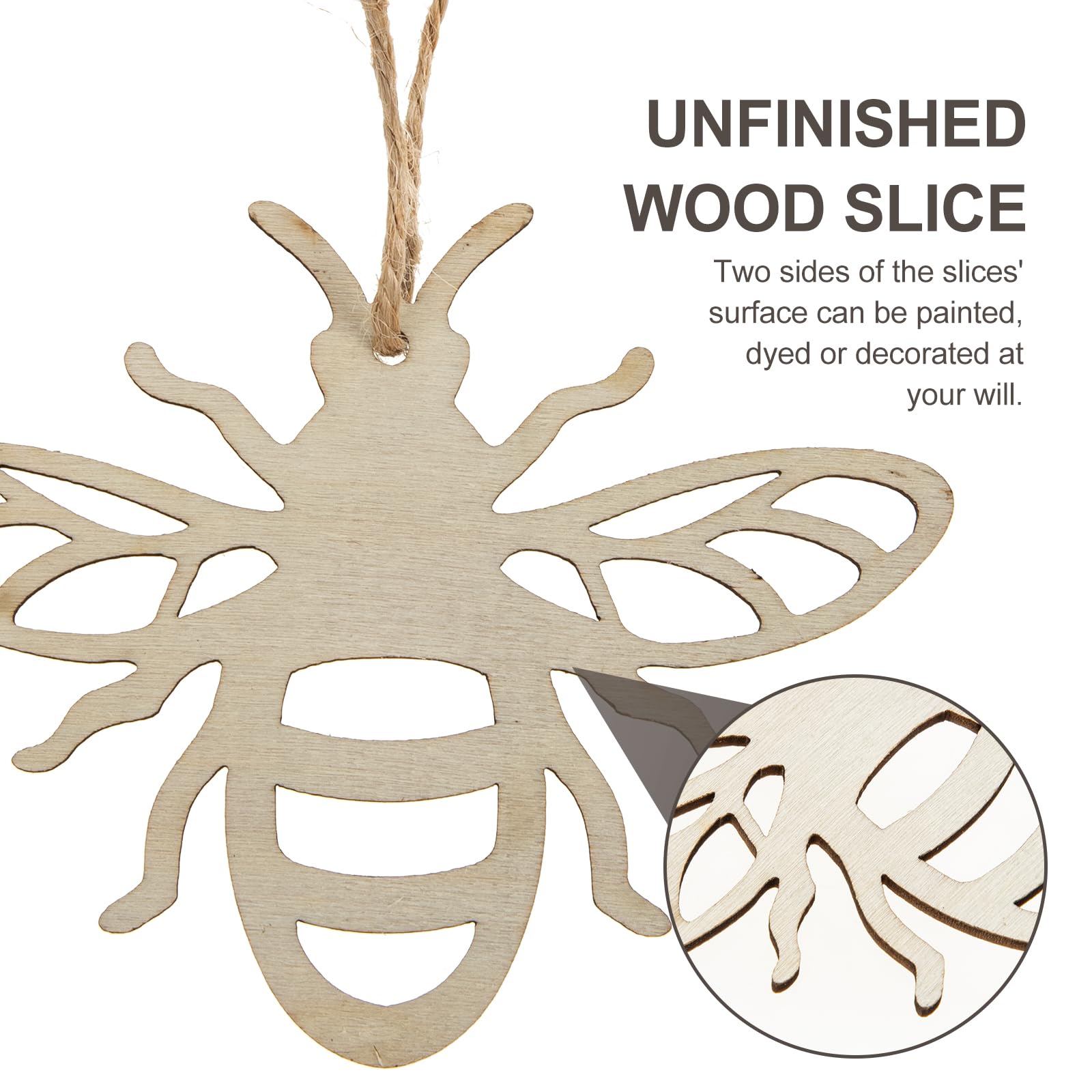 30 Bienen Holzscheiben Zum Basteln – Blanko, Ca. 9,5x7,5 Cm, Für DIY & Deko