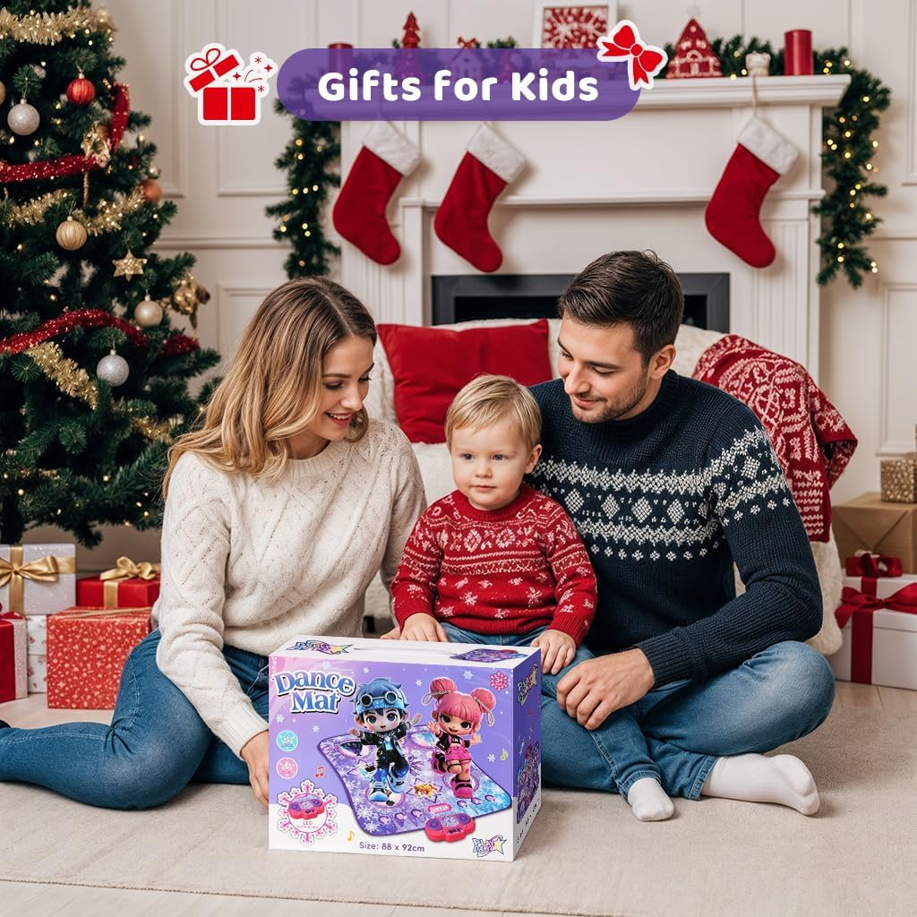 Dance Mat Toys - 8-Button Frozen Toys for Girls Electronic Dance Pad with 5 Game Modes, Touch Sensitive Kids Musical Mat Toy Christmas & Birthday Gift for 3 4 5 6 7 8 9 10+ Years Old Girls(Purple) - Image 7