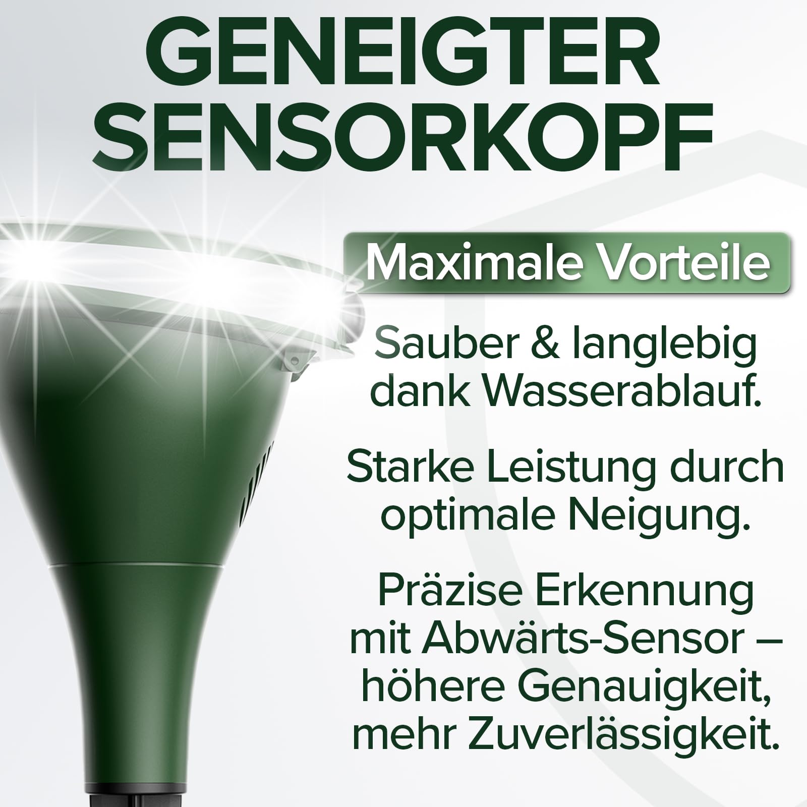 GRUNDIG perfekte Ultraschall Abwehr gegen Katzen und Hunde im Garten - 360 Grad Katzenschreck Hundeschreck Bewegungsmelder mit 8 Blitzlichtern, 2 Frequenzbändern, Solar, Akku, IP44 wasserdicht (Gerät)