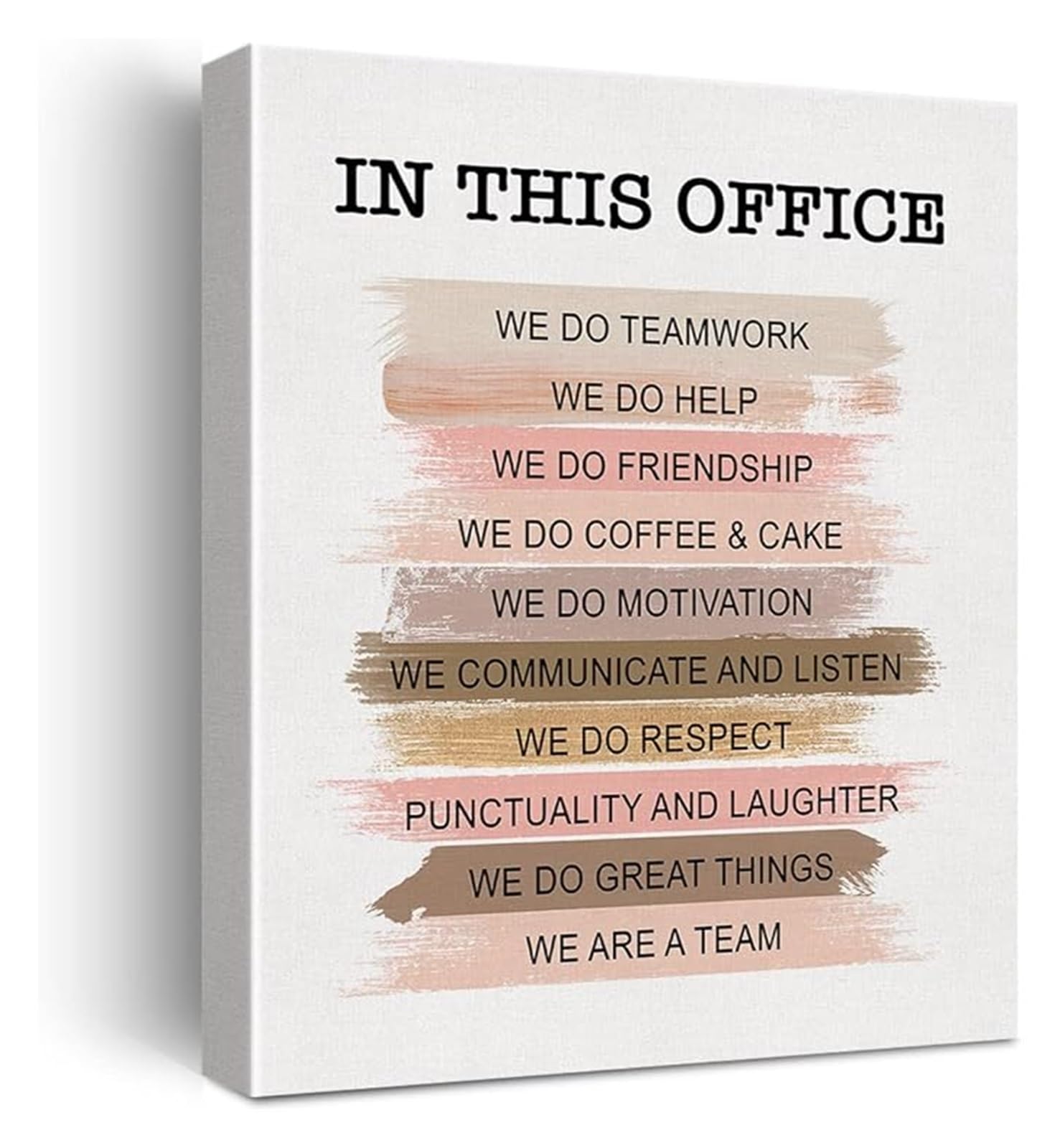 In This Office We Do Teamwork Wall-Art Motivational Teamwork Print Inspirational Diversity Quote for Office Home Decor(Framed,08x12inch(20x30cm))