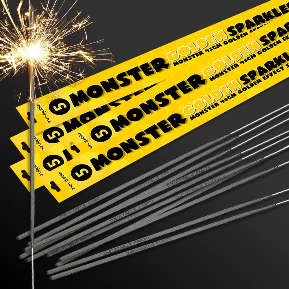 Pack of 25 x 45cm (18") Handheld Monster Golden Sparklers (25 Sparklers) — image 1