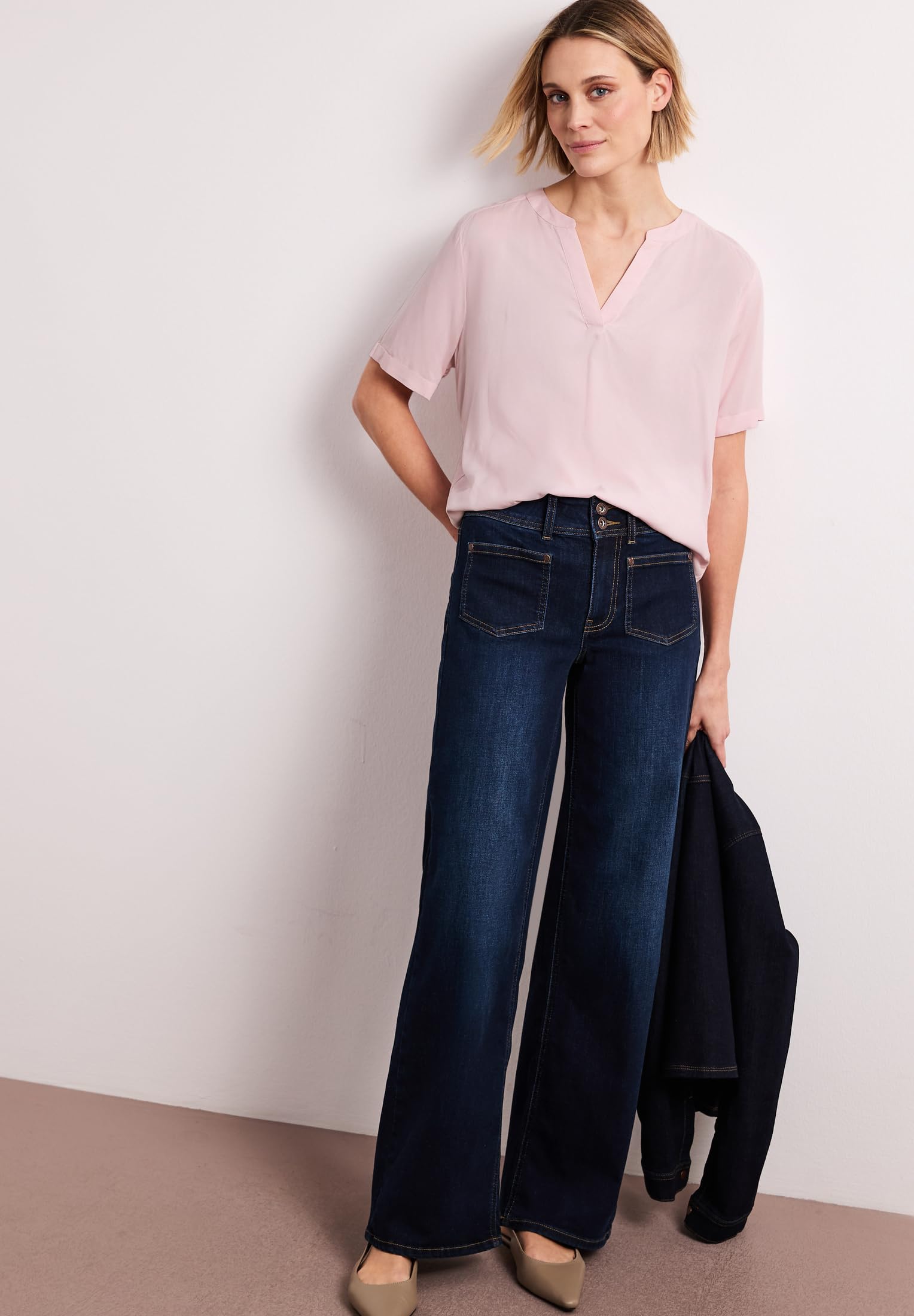 Street One Kurzarm Bluse mit Turn-Up