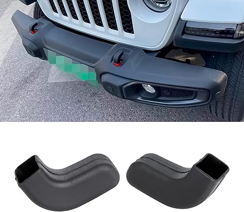 Cubiertas de gancho de remolque de parachoques negro de fábrica Phamyor Compatibles con Jeep Wrangler JK JL y Gladiator JT 2007-2023 para