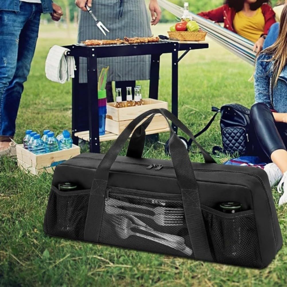 For BBQ Utensil Storage Pouch with Optimized Interior Layout to Accommodate Mixed Sizes of Grilling Tools Without Clutter