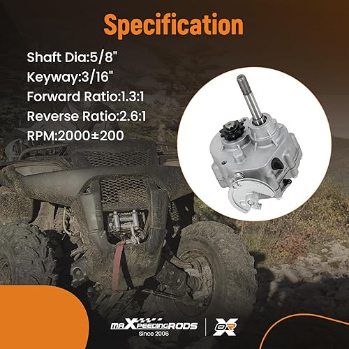 Miniatura 4 de maXpeedingrods Go Kart - Kit de caja de cambios hacia adelante y marcha atrás de 212 cc para motor 2HP-13HP de 4 tiempos, solo funciona con