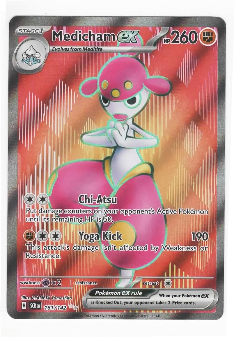 Pokemon - Medicham ex 161/142 - Stellar Crown - Full Art Foil Ultra Rare Card