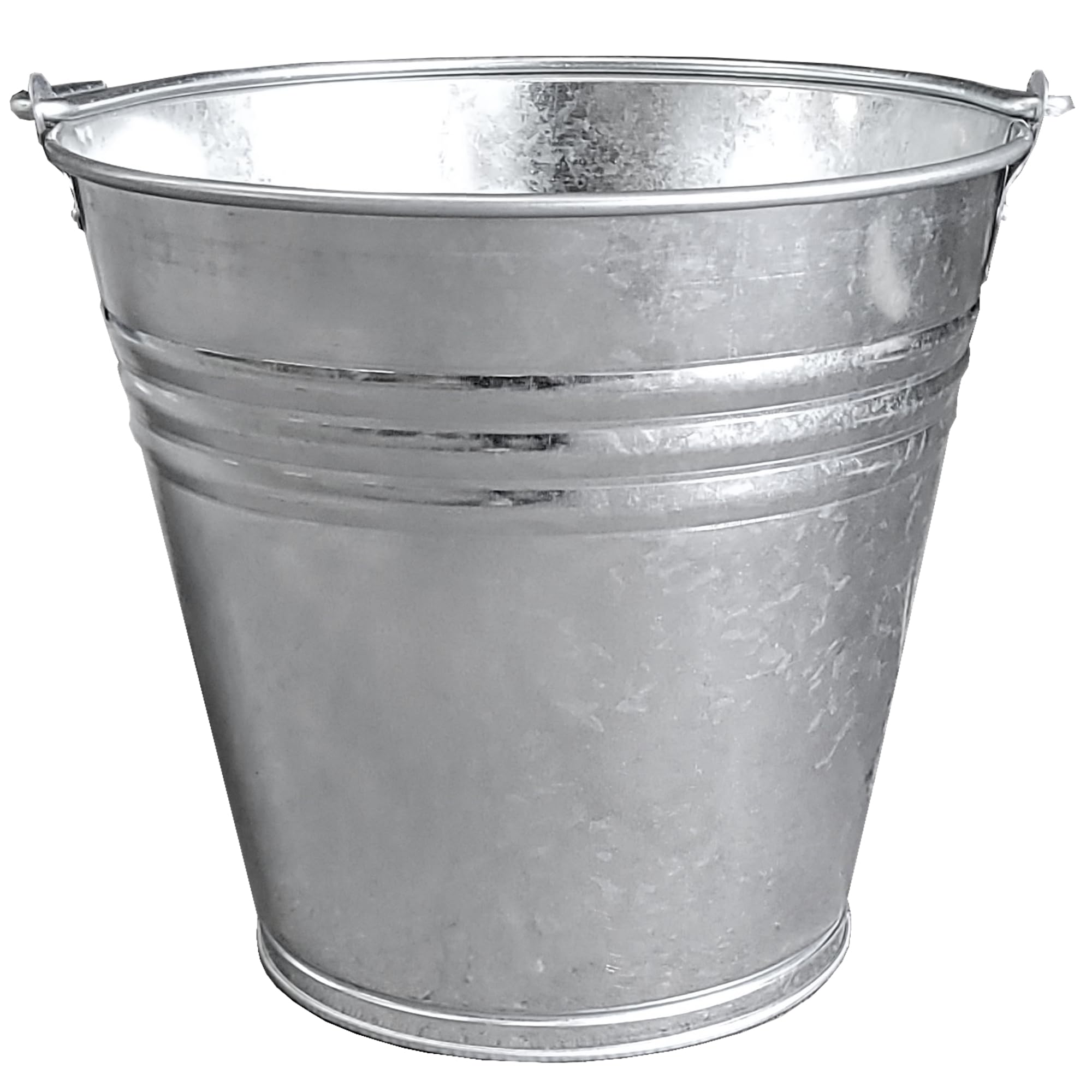 13L Metal Bucket Galvanised Heavy Duty Multipurpose Bucket with Handle for Hot Ash, Home, Garden, Bathroom, Garden Waste - 13 Litre 3 Gallon