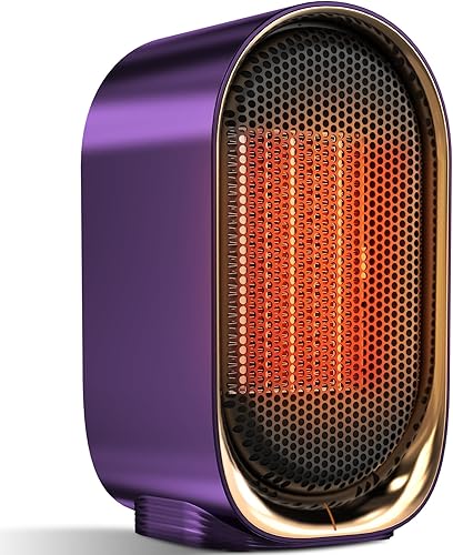 Miniatura 12 de QQT Calentador de espacio, calentador de espacio portátil de cerámica PTC para uso en interiores, calentador de escritorio silencioso para oficina,