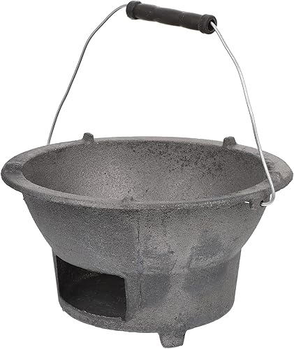 Miniatura 7 de Cabilock Parrilla de carbón Estufa de cocina de camping Parrilla portátil Parrilla de carbón de hierro fundido al aire libre Parrilla de barbacoa