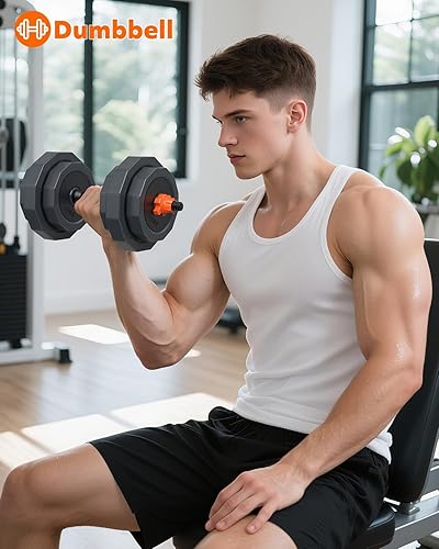 Miniatura 4 de Juego de mancuernas ajustables, 456585 libras, juego de pesas libres con conector, juego de mancuernas 4 en 1 para entrenamiento en casa y gimnasio