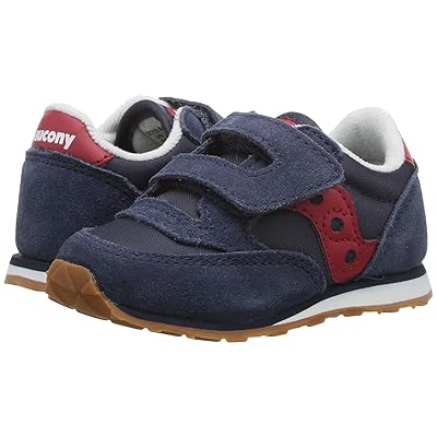 Saucony Kids Jazz Hook Loop Sneaker (Toddler/Little Kid) Kids Shoes Navy/Red