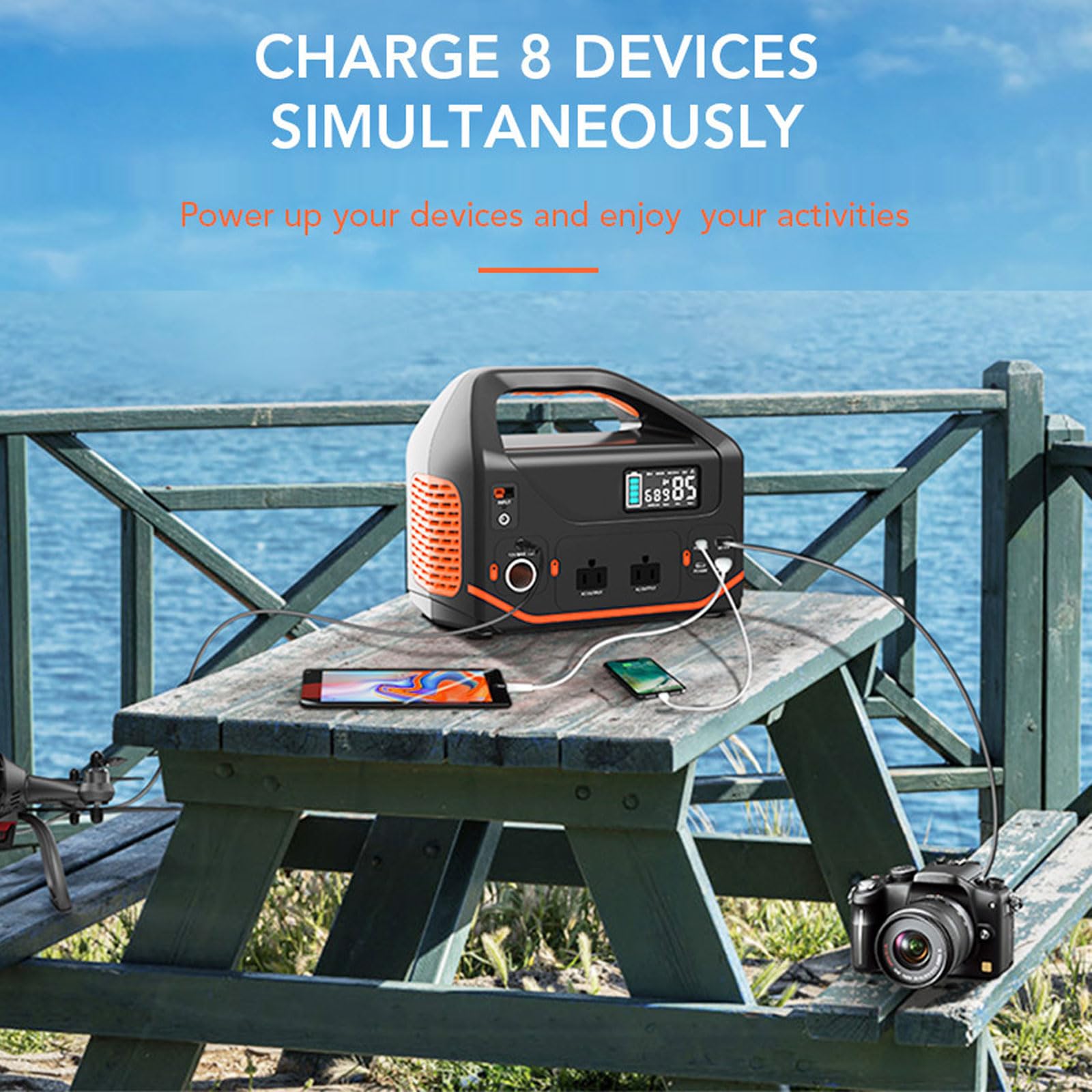 Estación de energía portátil con generador Solar de 150.000 mAh, batería de Respaldo, Fuente de alimentación para Aventuras al Aire Libre, Viajes y acampadas.