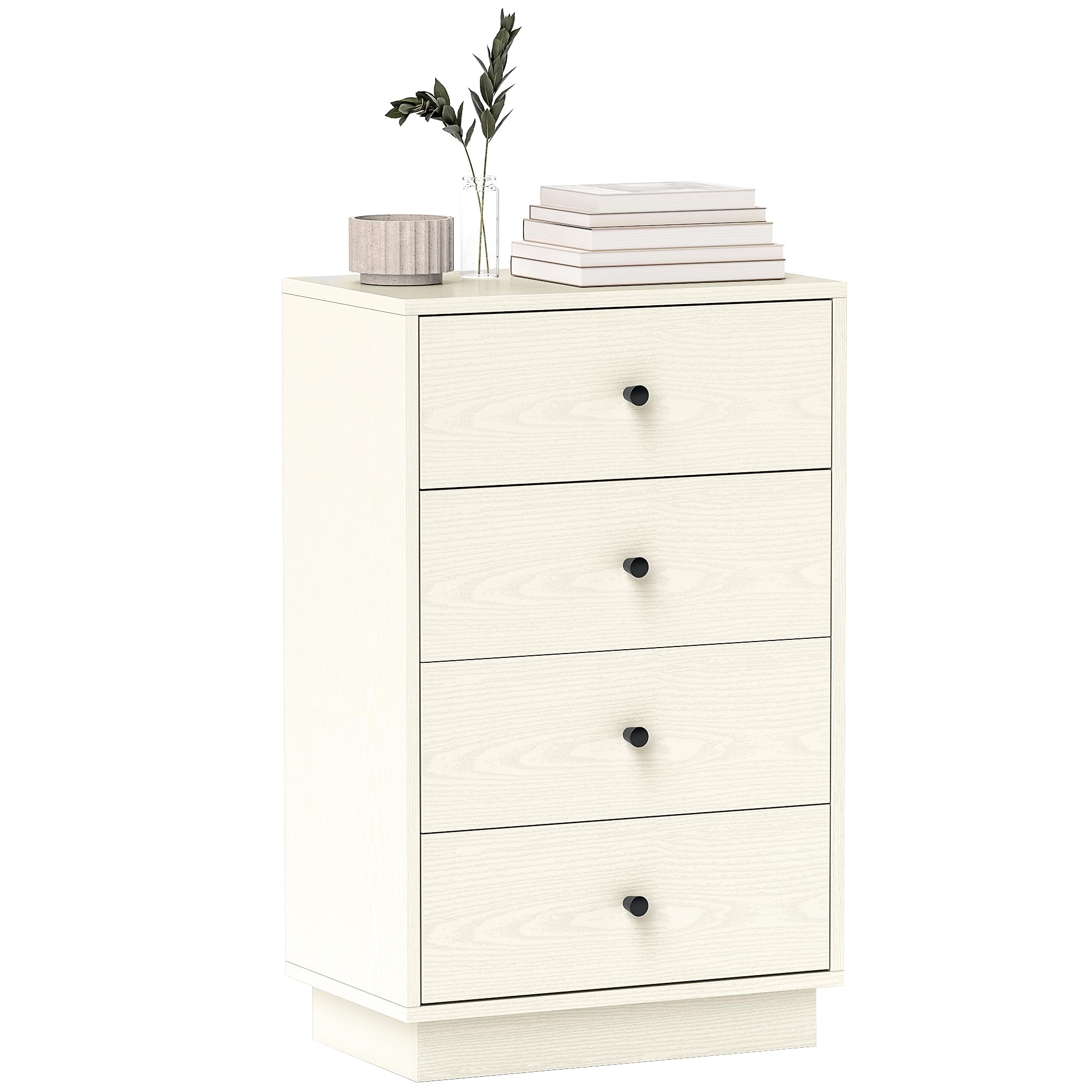 HOMCOM Commode 5 Tiroirs Moderne avec Poignées 47 x 29 x 95 cm Crème