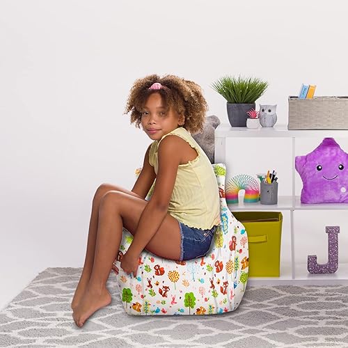 Miniatura 2 de Posh Creations Puf de asiento estructurado para niños pequeños y niños, cómoda silla para jugar, leer y ver la televisión para niños, silla