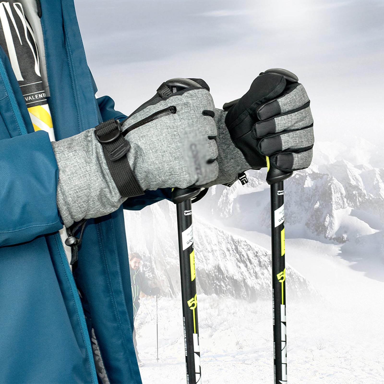 Guanti da Sci Unisex Guanti da Snowboard Guanti Touchscreen Guanti Termici Impermeabili Guanti da Guida per Corsa e Sport all'Aria Aperta