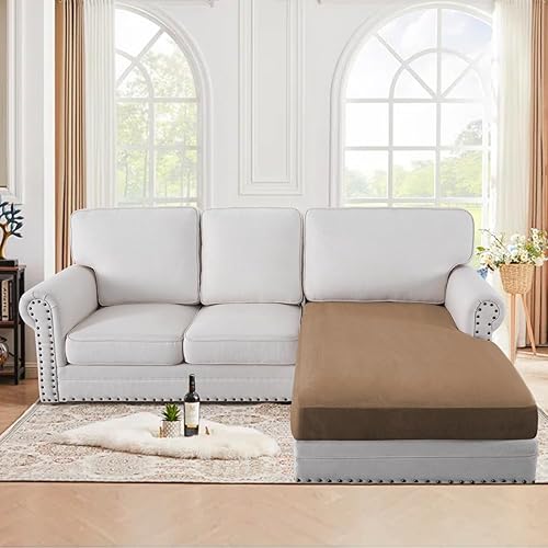 Miniatura 9 de H.VERSAILTEX Fundas de cojín individuales elásticas para sofá, fundas de cojín de gamuza suave, funda lavable para sofá modular (funda de sofá de 3