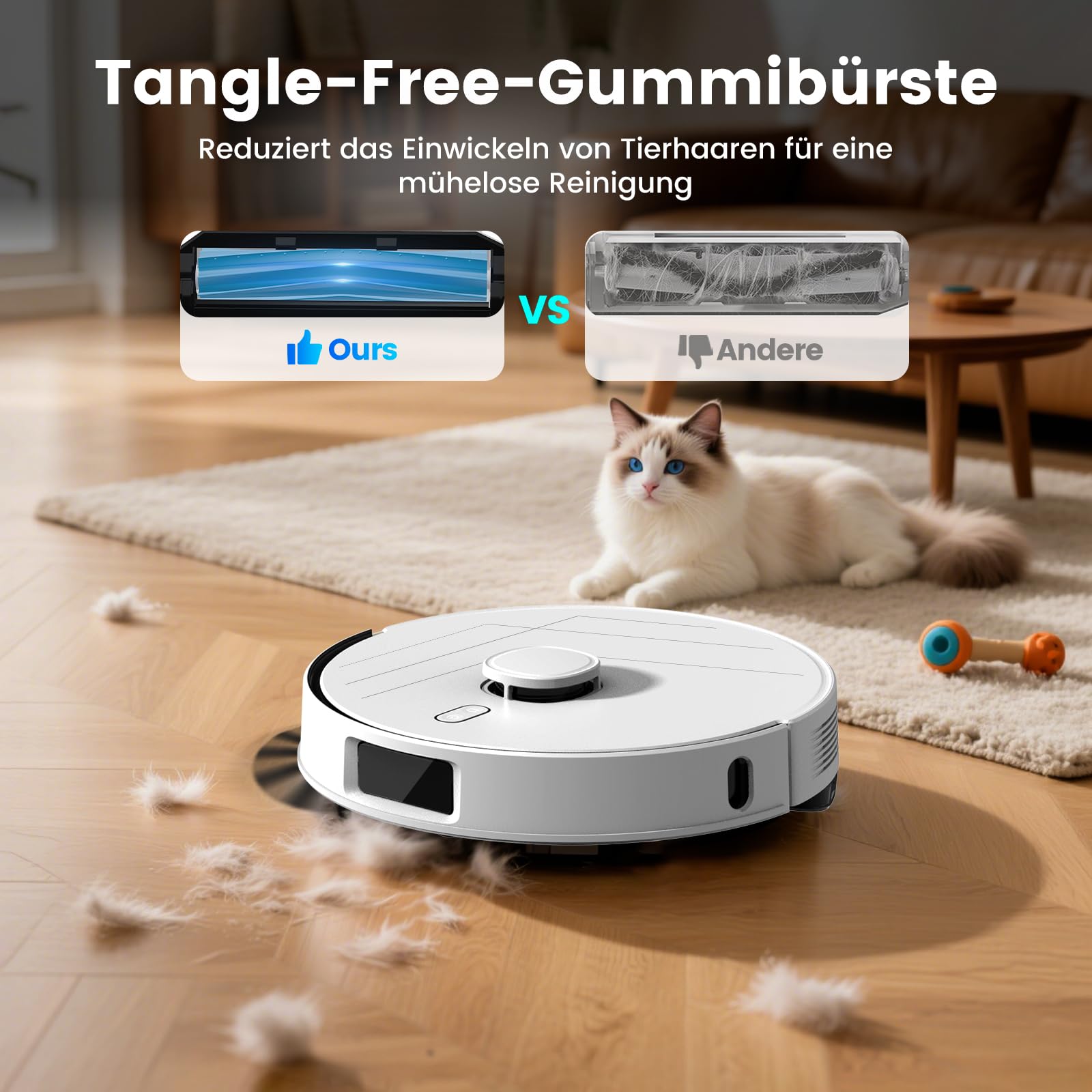 T30+ Saugroboter mit Wischfunktion, Staubsauger Roboter mit Absaugstation 3.5L, 12000Pa Saugkraft, Reaktive 3D-Hindernisvermeidung