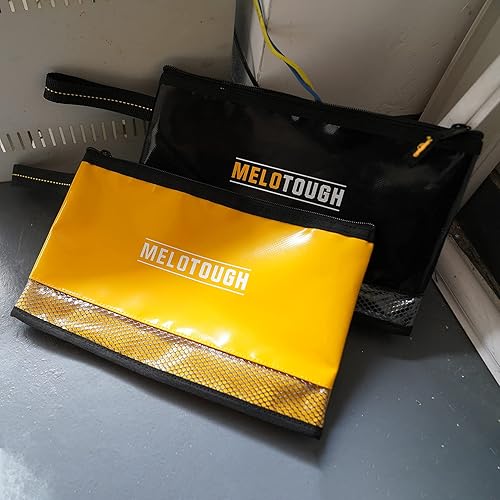 Miniatura 7 de MELOTOUGH Bolsa de herramientas de lona con cremallera Bolsa de cremallera Bolsa rápida con ventana de malla+Material impermeable Bolsa de