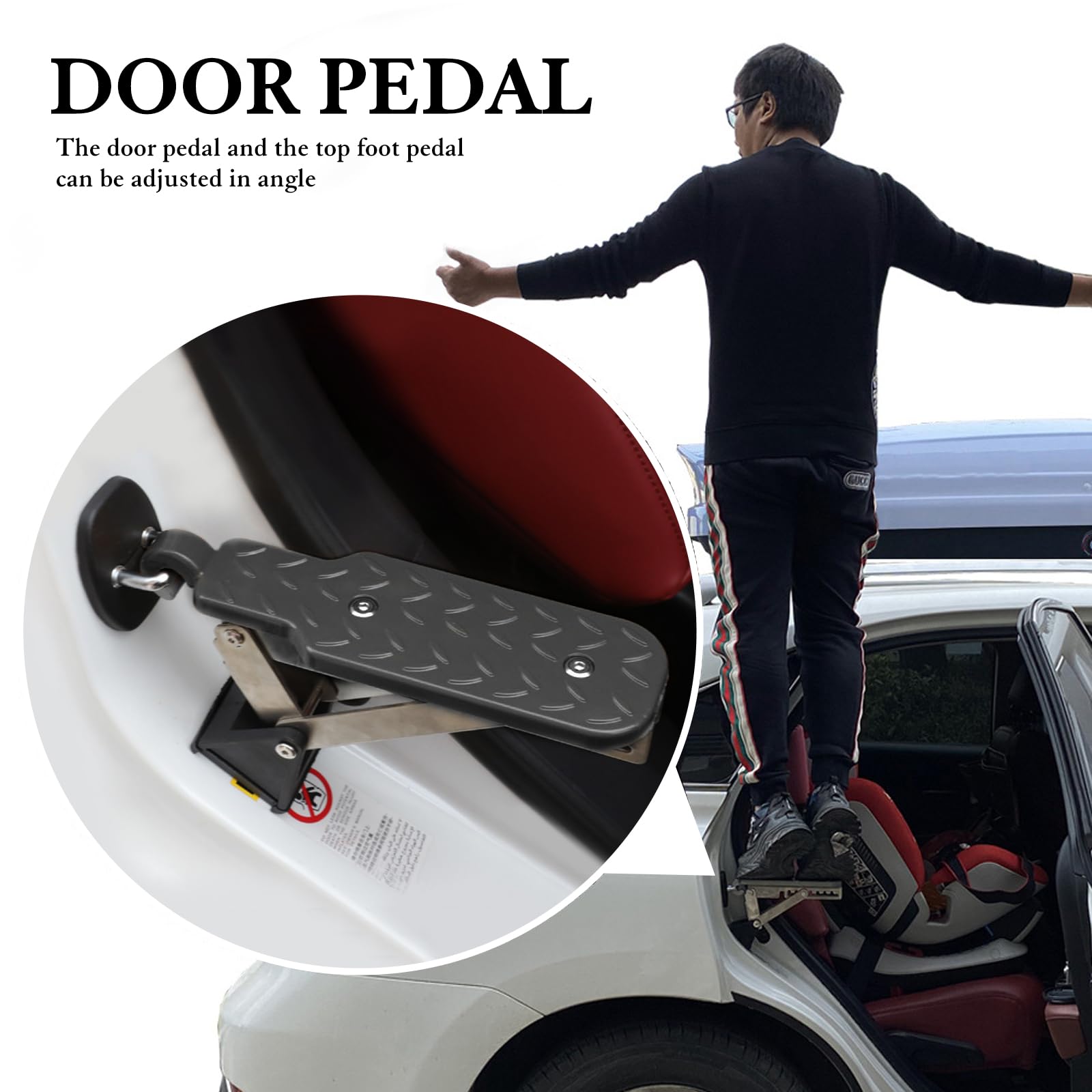 Pedale per Porta Auto, Gradino Universale per Auto Pieghevole, Pedale per Porta Auto con Tappetino Ammortizzante, Gradino per Auto per Facile Accesso al Tetto, per Auto, Jeep, SUV, Camion
