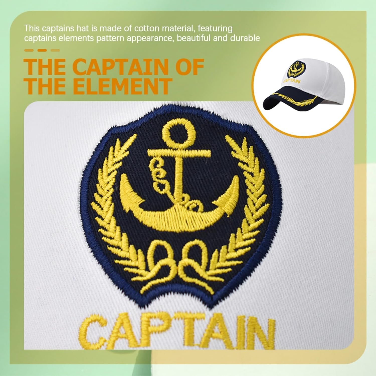 jojofuny 2pcs Adjustable Navy Captain Hat for Men and Women, Vintage Nautical Sailor Baseball Cap, Lightweight Breathable Sun Protection for Boating, Beach, Outdoor Activities – Comfort & Versatile