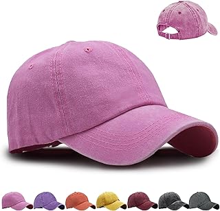 Gorra de Béisbol Unisex para Niños, Ajustable, Protección Solar UV, Talla Única 52-56 cm, Colores Sólidos Vintage