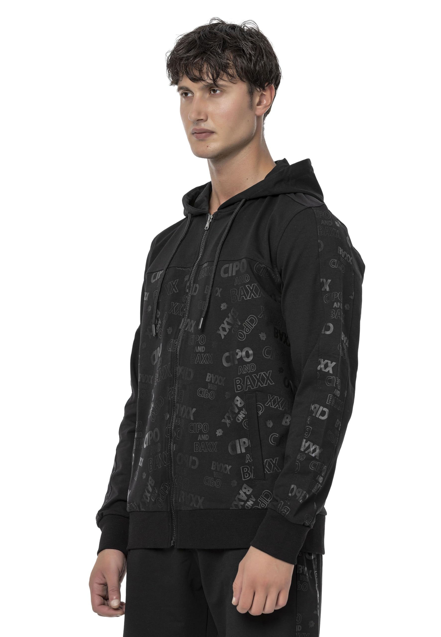 Cipo & Baxx Sudadera con capucha para hombre de la serie – Elegante suéter en estilo moderno casual de calle con cremallera y capucha para el día a día, ocio y fiesta