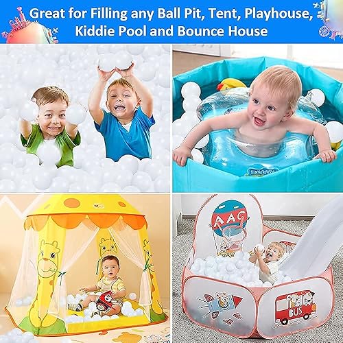 Miniatura 6 de Pelotas para niños, bolas de repuesto de plástico de 2.2 pulgadas, paquete de 100 unidades, colores brillantes, sin ftalatos y BPA, incluye una