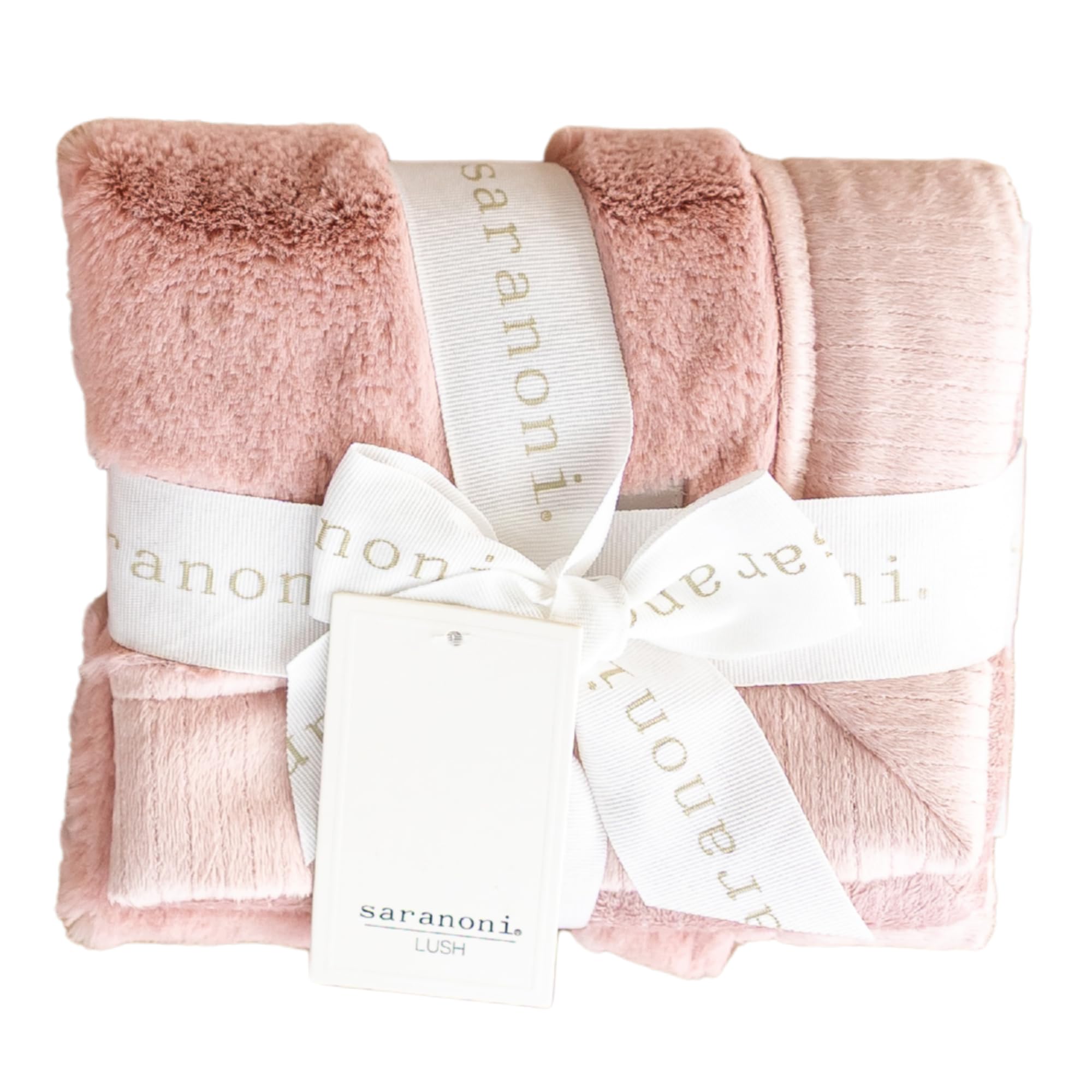 Saranoni Luxury Security Blankets for Babies | Ultra-Soft Lush and Boutique Quality Baby Blanket | Ballet Slipper Pink, Mini - 15" x 20"