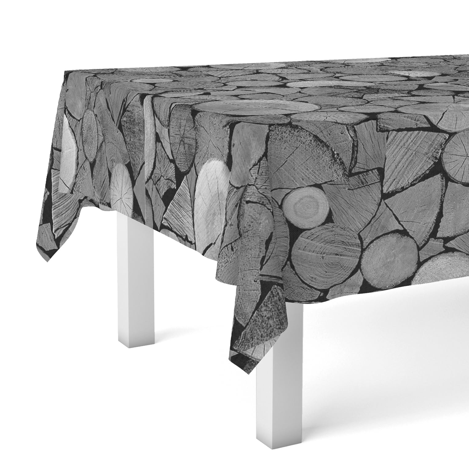 Martina Home Oilcloth Trunks Tablecloth, Grey, 240 x 140 cm