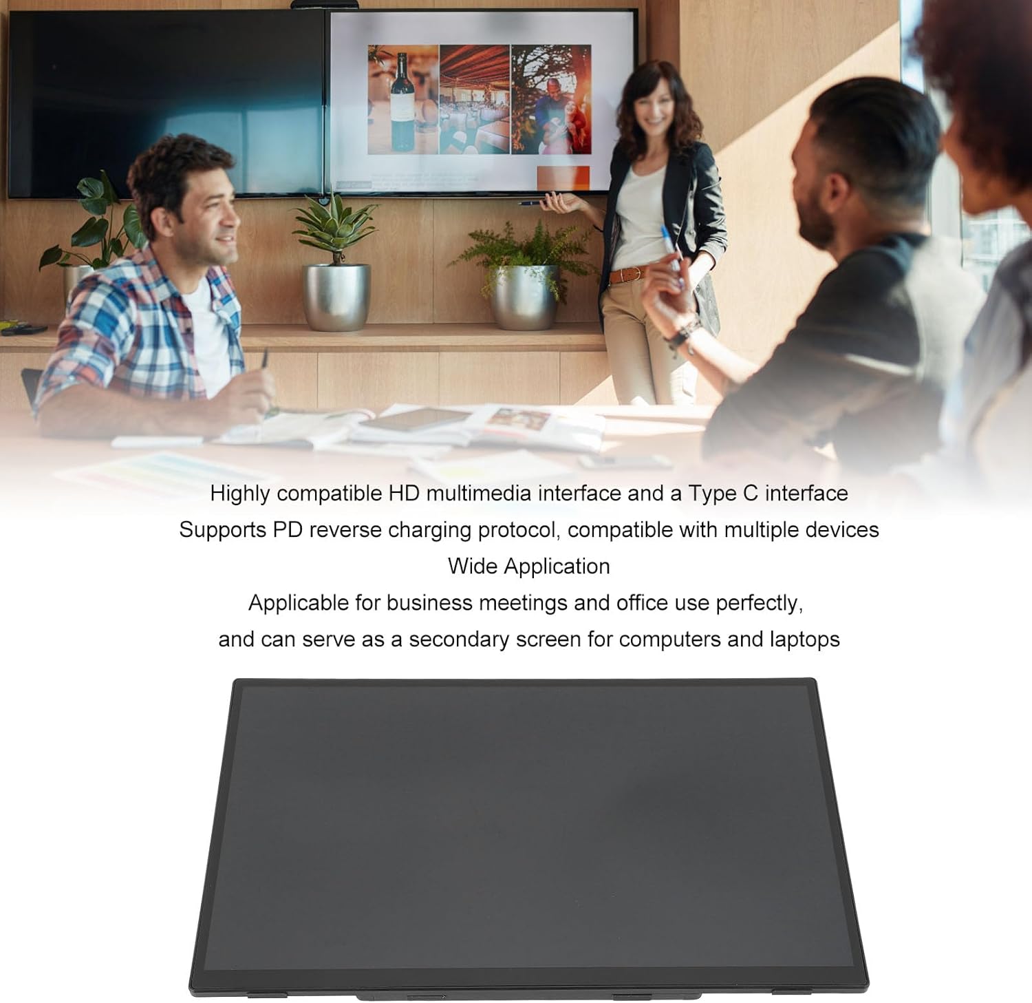 18.5 Inch Portable Monitor, 1080P Ultra Slim Laptop Screen Extender USB C HDMI Gaming Monitor Portable Second Computer Display for PC Phone - Image 3