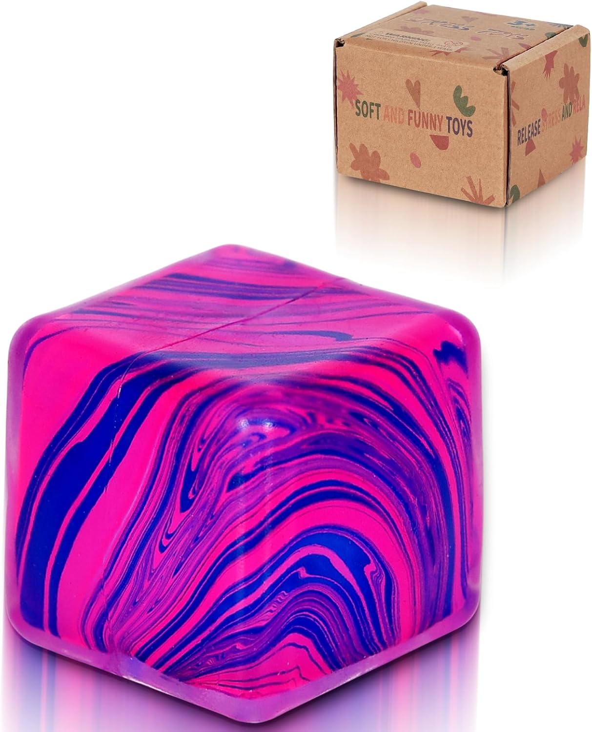 1.97 Inches 5cm Wave Texture Stress Cube for Adults and Kids, Smooth Pattern Squishy Cube, Slow Rise Sensory Fidget Toy for Stress Relief Focus and Hand Relaxation Safe for Ages 3+ (Green)