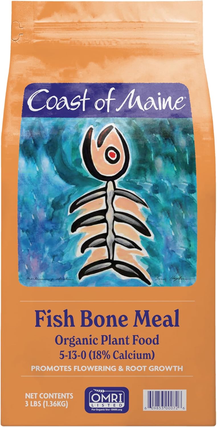 Coast of Maine Fish Bone Meal – Soil Amendment, Budding & Blooming, Calcium, Phosphorus Plant Food Fertilizer