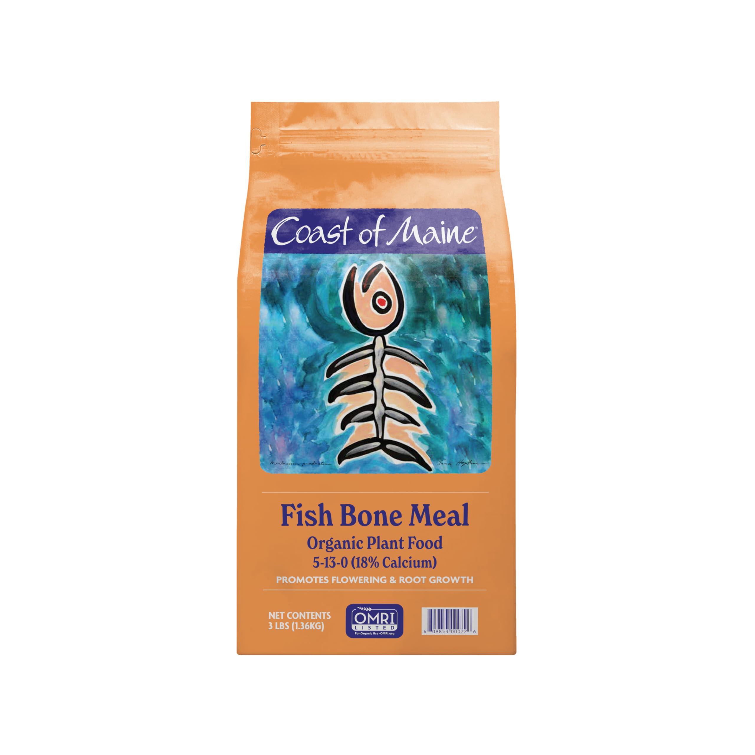 Coast of Maine Fish Bone Meal Organic Plant Food and Calcium, OMRI Listed - Promotes Flowering and Root Growth, 3lb