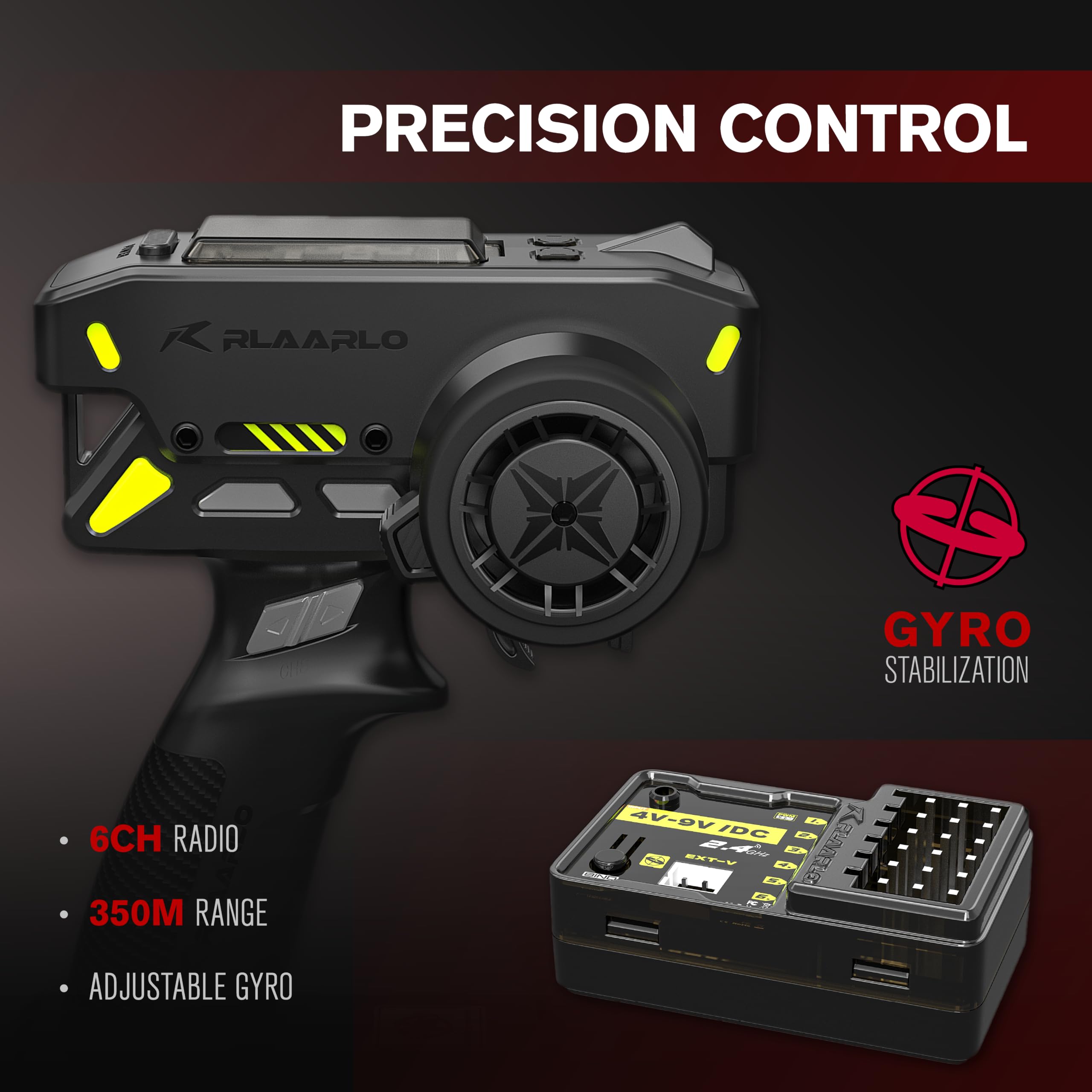 RIAARIO Auto da rally RC in scala 1/7, corpo EVO con licenza, 4WD Brushless Fast RC Car con motore 4274 2050KV, 180A ESC, sistema di illuminazione completo a LED, stabilizzazione giroscopio, auto