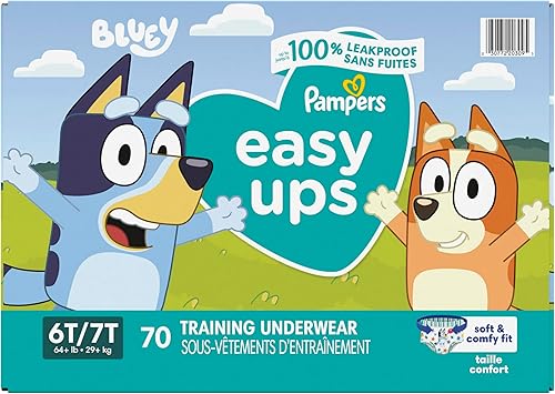 Miniatura 13 de Pampers Easy Ups Bluey - Pantalones de entrenamiento para niños y niñas, talla 6T-7T, 70 unidades, ropa interior para ir al baño