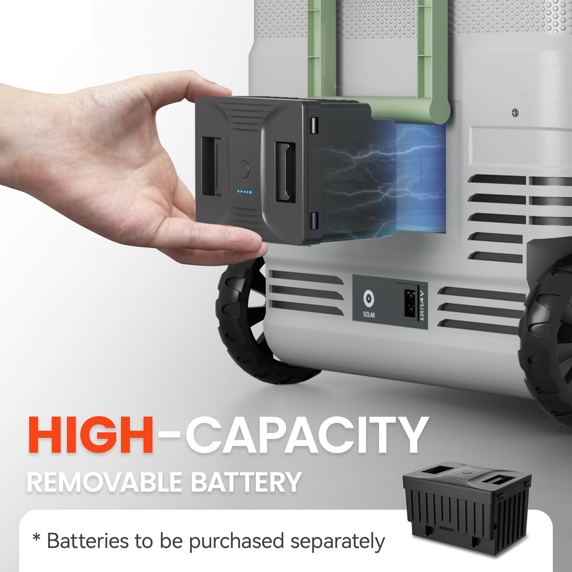 EKOJUCE 12 Volt Refrigerator Portable Fridge - 48 Quart(45L) Electric Cooler Big Zone with Wheels, 12V Fridge -4?-68? for Camping, Boating, Truck, RV, Outdoor, Home