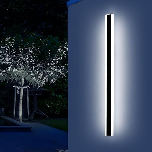 Vista 16 de Apliques de pared para exteriores de 47 pulgadas, regulables de 3000 K-6000 K, luces de pared larga para exteriores, IP65 impermeable, moderna