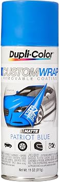 Dupli-Color ECWRC7967 Custom Wrap Matte Removable Automotive Paint Patriot Blue Spray Paint - 11 oz. Aerosol Can