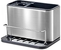 Stainless Steel Kitchen Sink Sponge Holder Caddy - Rustproof Organizer for Sponges, Brushes & Soap, Drain Base