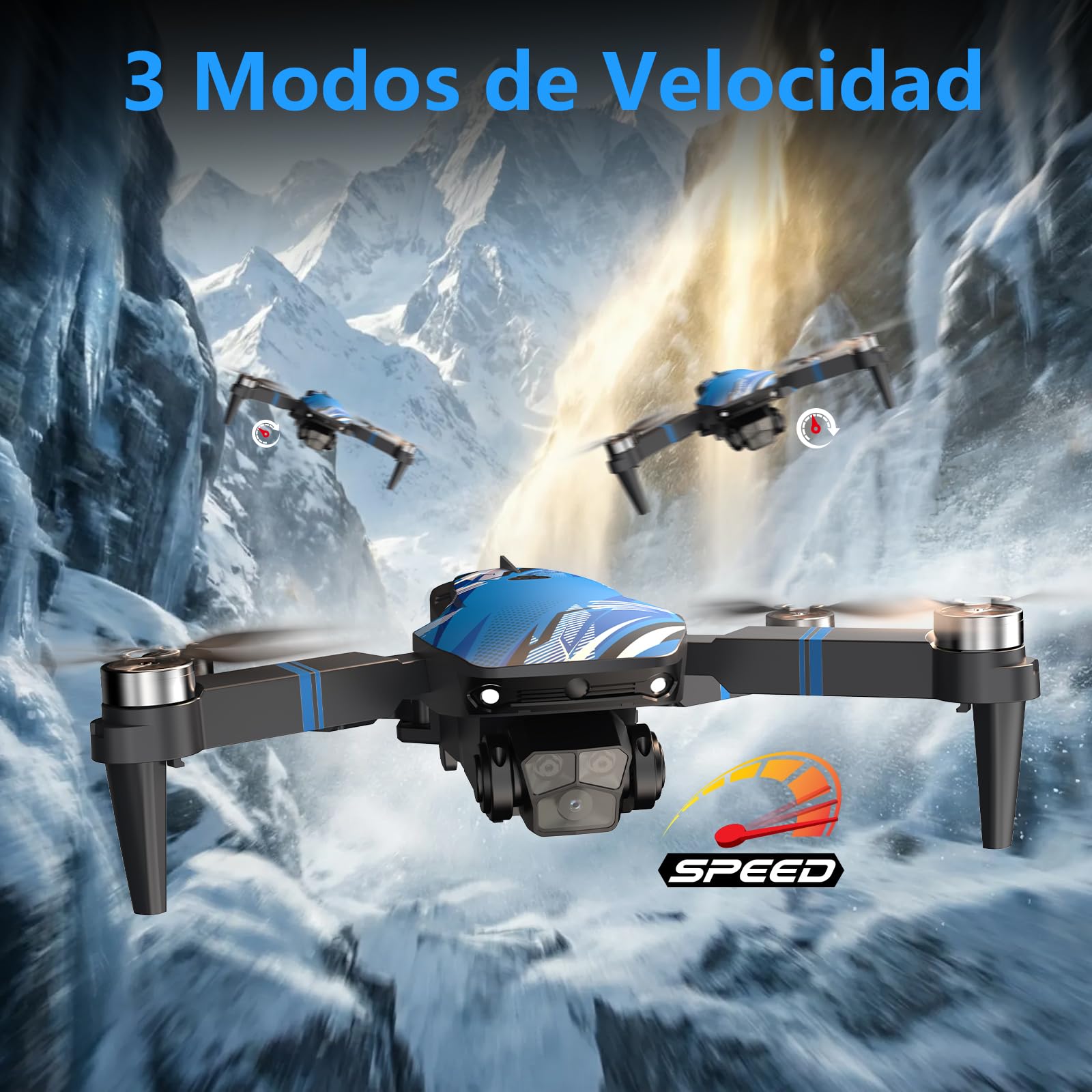 Dron con Cámara 4K para Adultos, Mando a Distancia con Pantalla LCD, FPV, Esquiva de Obstáculos 270°, 3D Flips, Cuadricóptero Plegable, Tarjeta SD 32GB