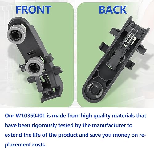 Miniatura 4 de W1035401 - Rueda de rodillo para lavavajillas Ken-more Whirl-pool Kitchen-Aid reemplaza W10195336 W10410552 W10434691 WPW10350401VP 2 paquetes