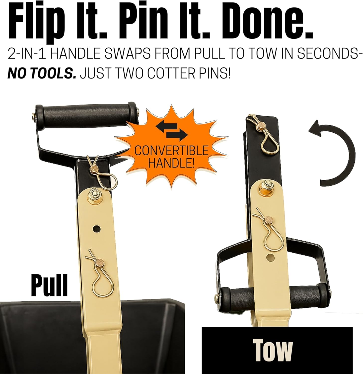 Heavy-Duty Garden Cart on Wheels – 7 Cu. Ft. Patented Dual Side Poly Dump Cart, 1200 lb. Capacity, All-Terrain Utility Wagon with Pneumatic Wheels for Yard, Garden, Farm & Work