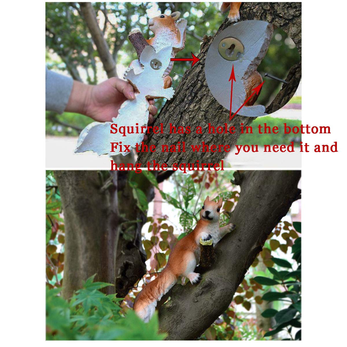 Gartenfigur Figuren Dekoration Eichhörnchen Gartendeko Aus Kunstharz Für Außen Garten Wasserdicht Harz, Tier Figur Für Feengarten Balkon Terasse Geschenk,Set
